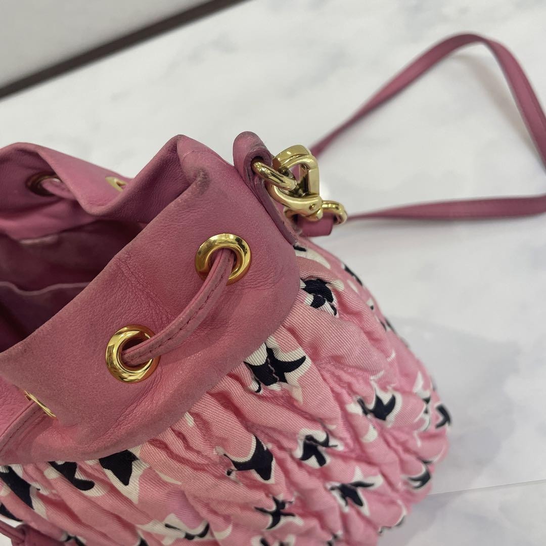MIU MIU Shoulder Bag Purse Logo Pink Authentic
