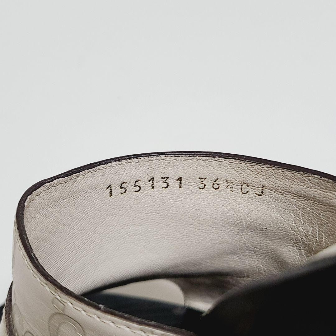 GUCCI Sandals Shoes Horse bit EU 36.5 US 6.5 Leather Wood Ivory Authentic