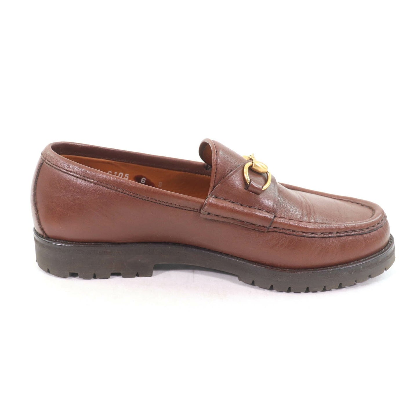 GUCCI Loafers Shoes Horse Bit EU 36 US 6 Leather Brown Authentic