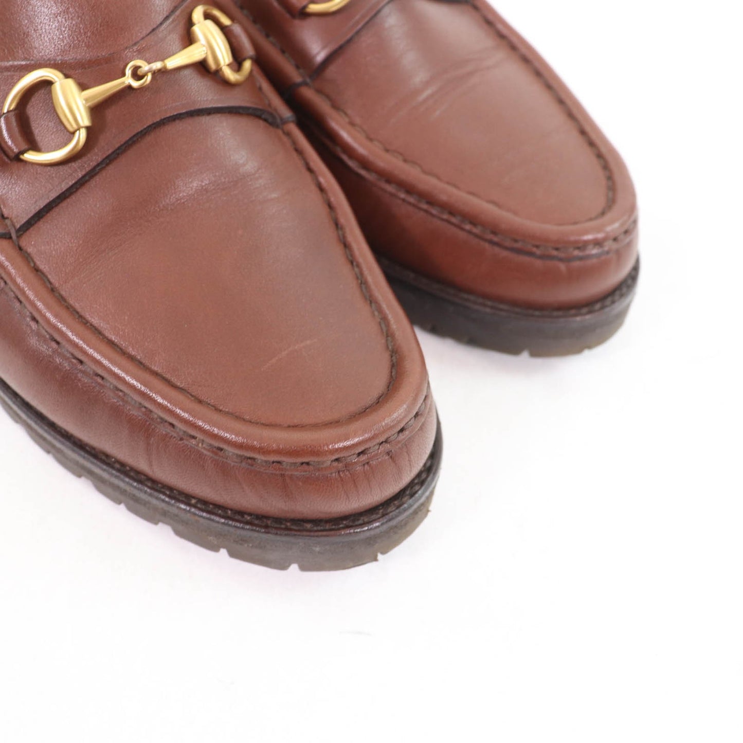GUCCI Loafers Shoes Horse Bit EU 36 US 6 Leather Brown Authentic