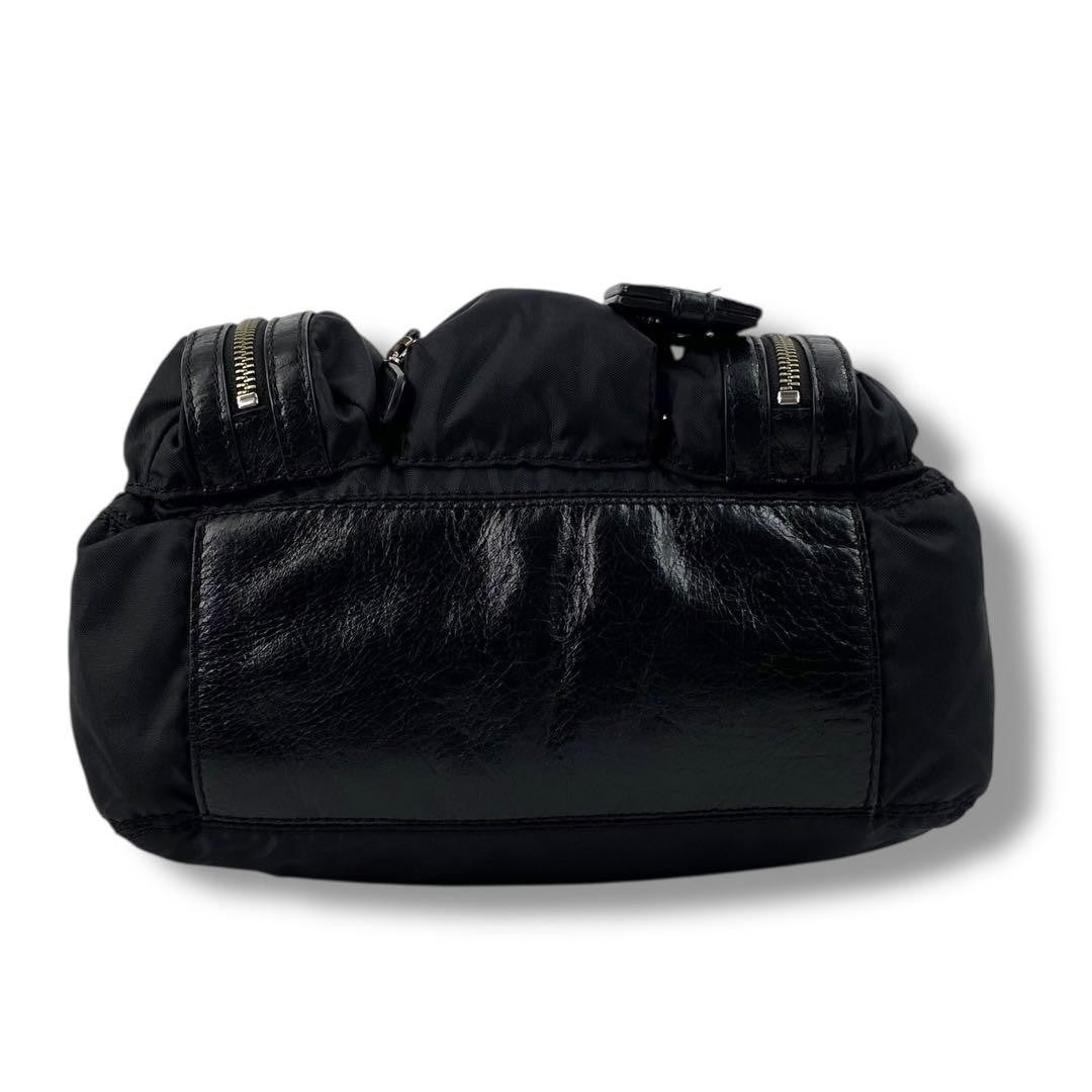 Dolce & Gabbana Hand Bag Tote Purse Nylon Leather Black Authentic