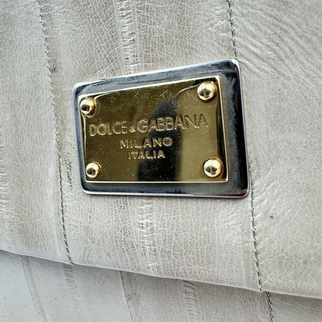 Dolce & Gabbana Hand Shoulder Bag Tote Purse 2way Leopard Leather Beige Auth