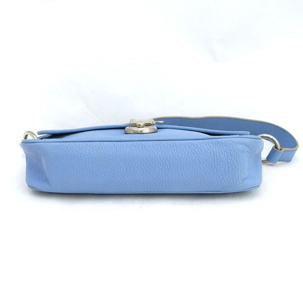 BURBERRY Hand Bag Tote Purse Nova Check Leather Light Blue Authentic