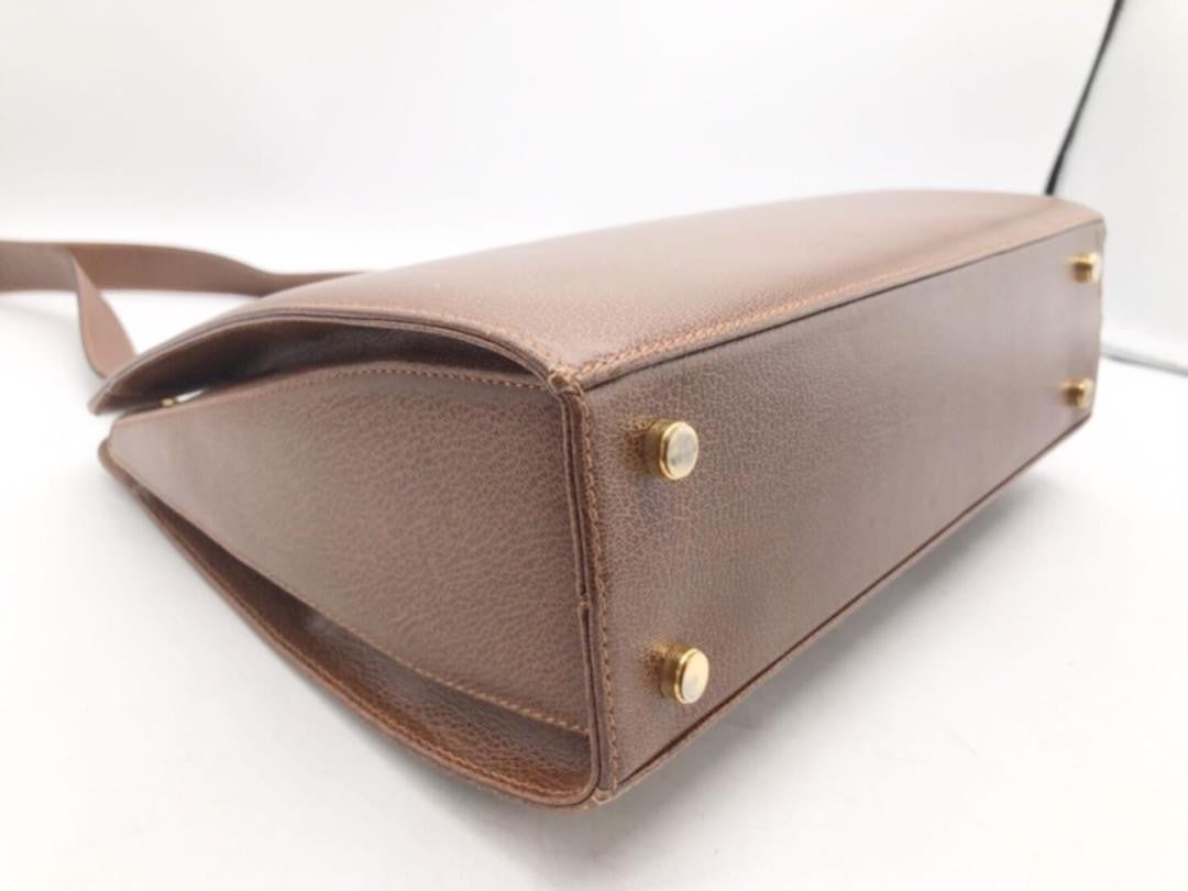 Salvatore Ferragamo Gancini handbag Purse Brown Leather Authentic Women's Used