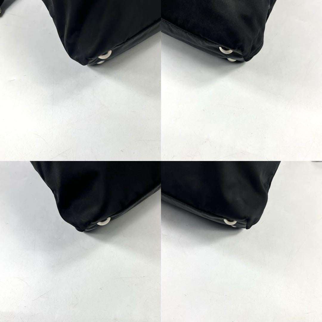 PRADA Hand Shoulder Bag Tote Purse 2way Nylon Black Authentic