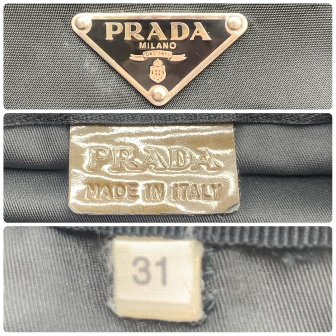 PRADA Hand Bag Tote Purse Logo Nylon Patent Leather Black Brown Khaki Authentic