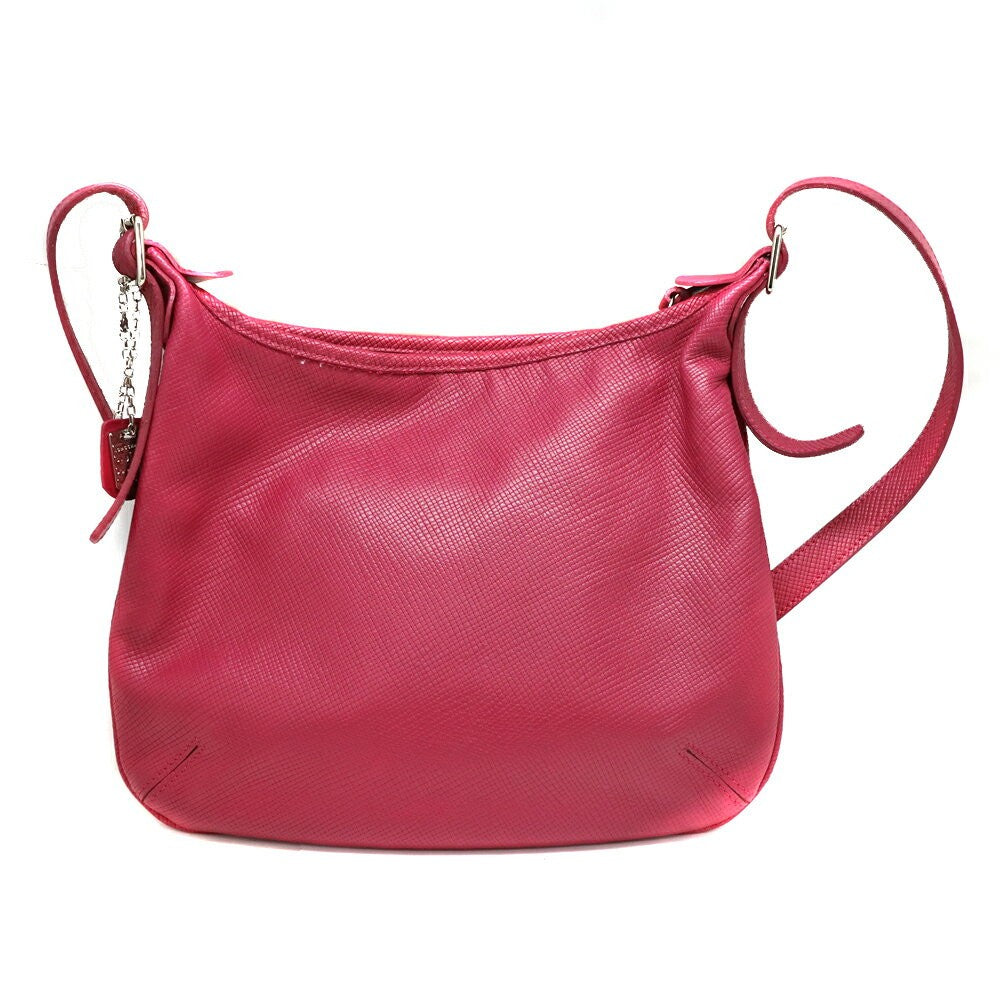 Longchamp Shoulder Bag Purse Leather Pink Authentic