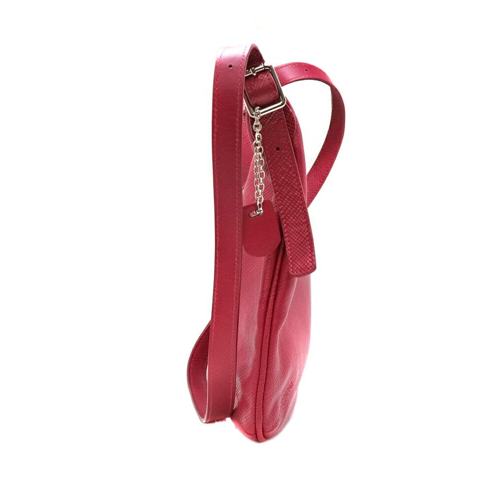 Longchamp Shoulder Bag Purse Leather Pink Authentic