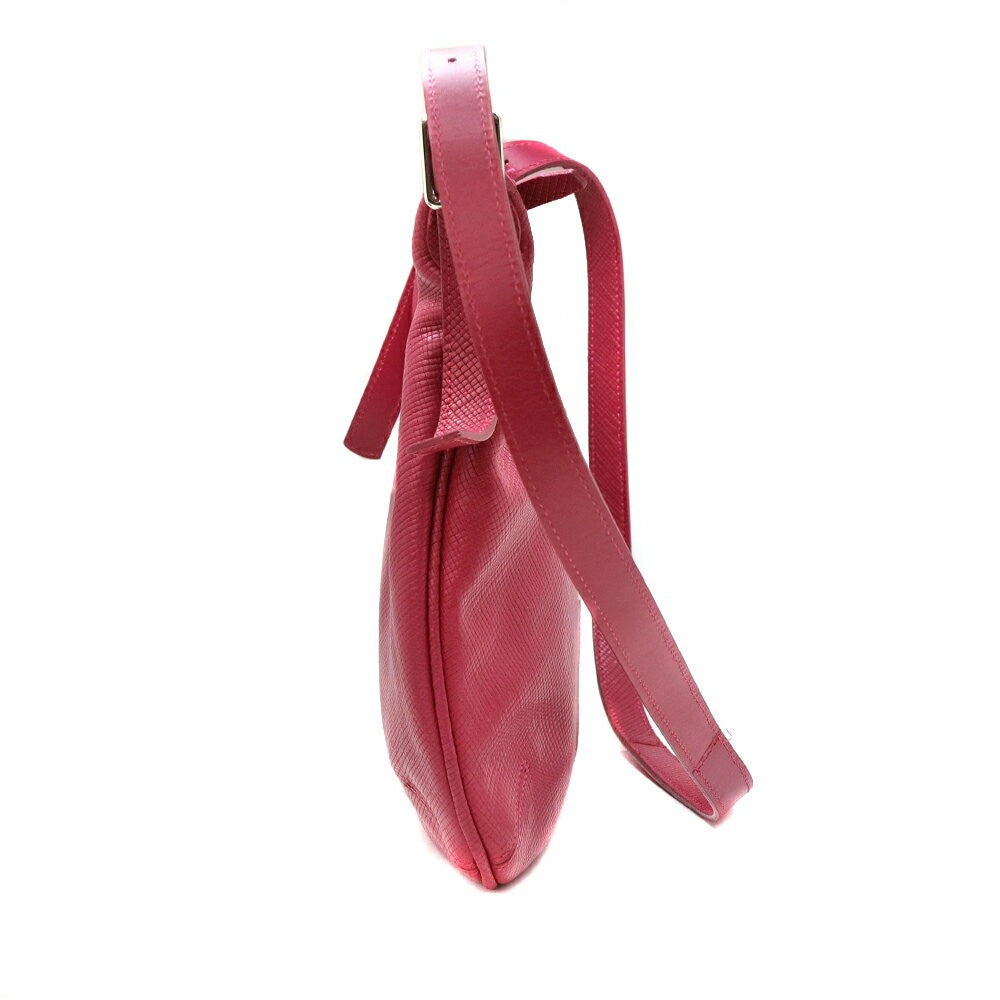 Longchamp Shoulder Bag Purse Leather Pink Authentic