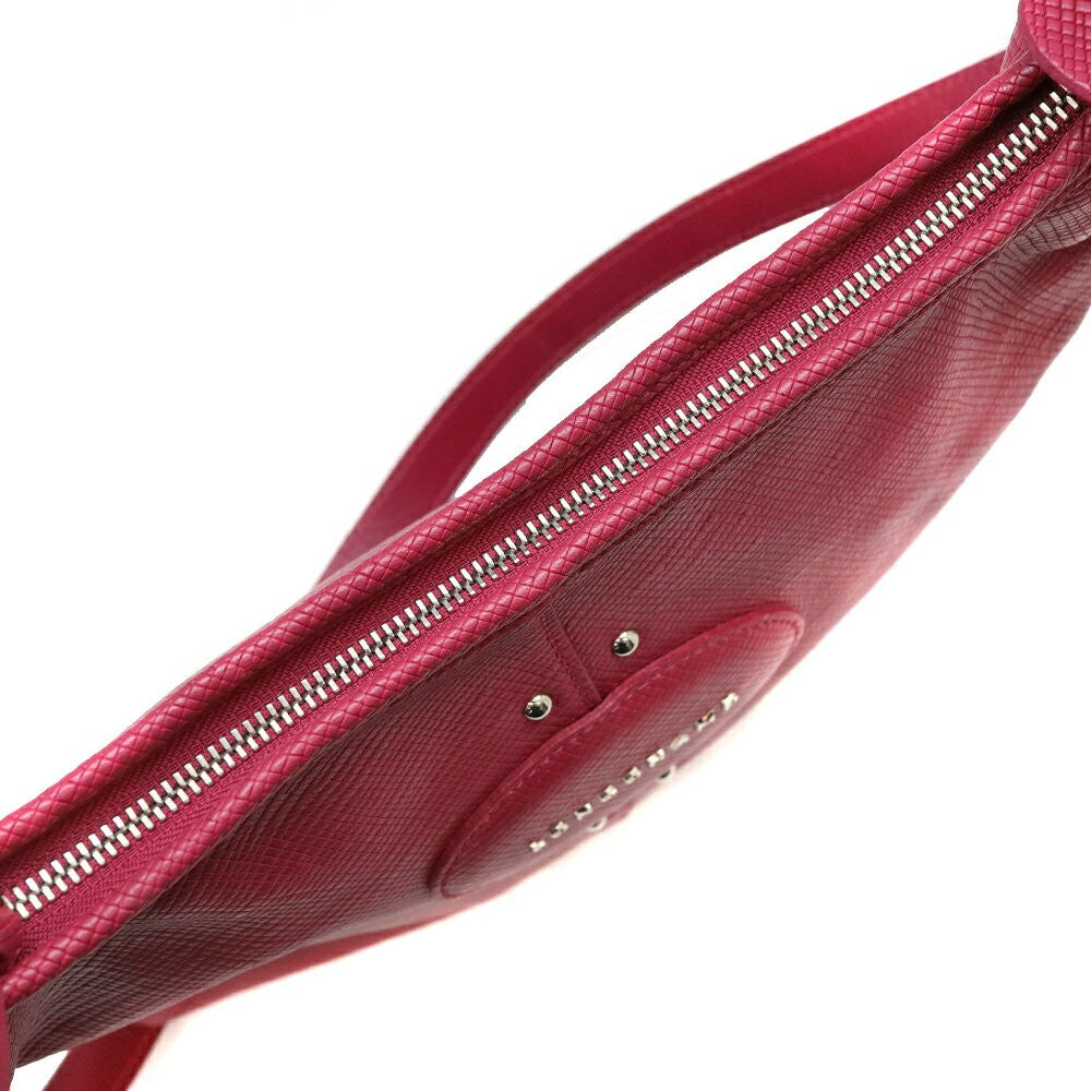 Longchamp Shoulder Bag Purse Leather Pink Authentic