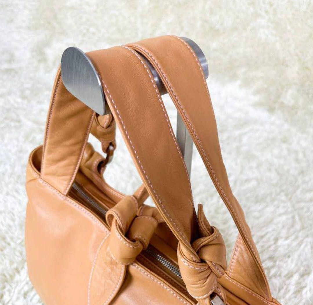 LOEWE Hand Bag Tote Purse Leather Light Brown Authentic
