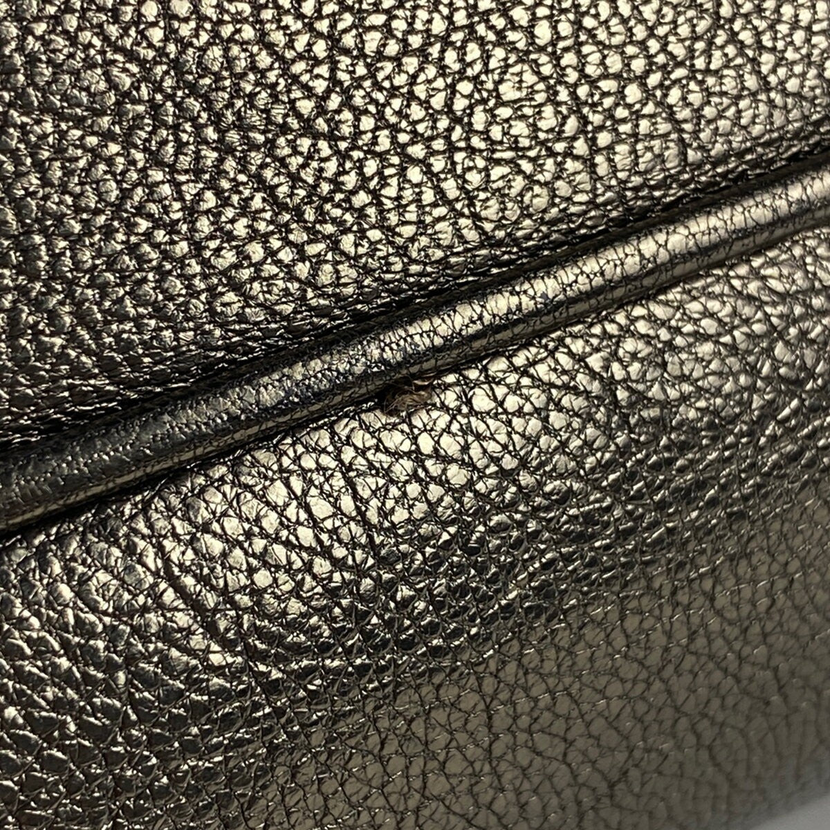 Salvatore Ferragamo Shoulder Bag Purse Gancini Leather Gold Authentic