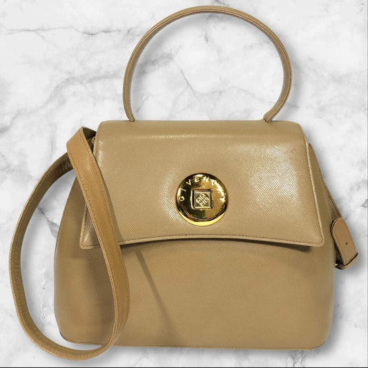 GIVENCHY Hand Shoulder Bag Tote Purse 2way 4G Leather Brown Gray Authentic