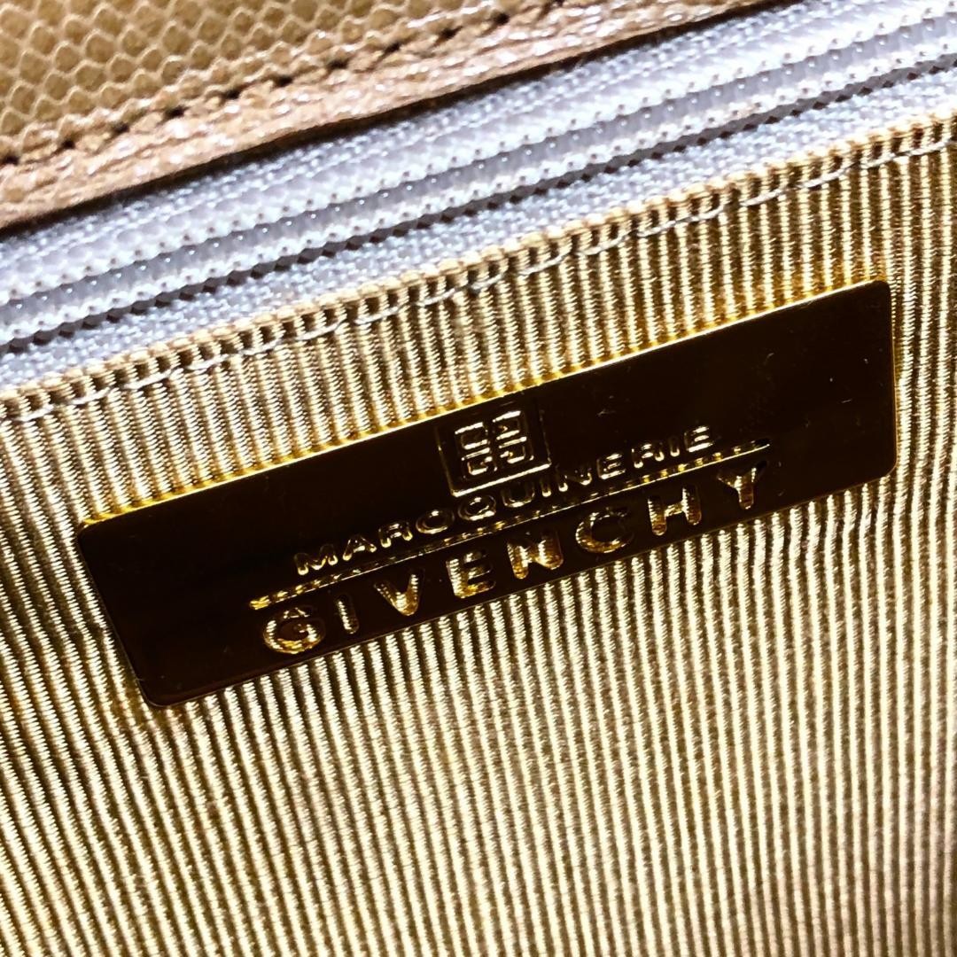 GIVENCHY Hand Shoulder Bag Tote Purse 2way 4G Leather Brown Gray Authentic