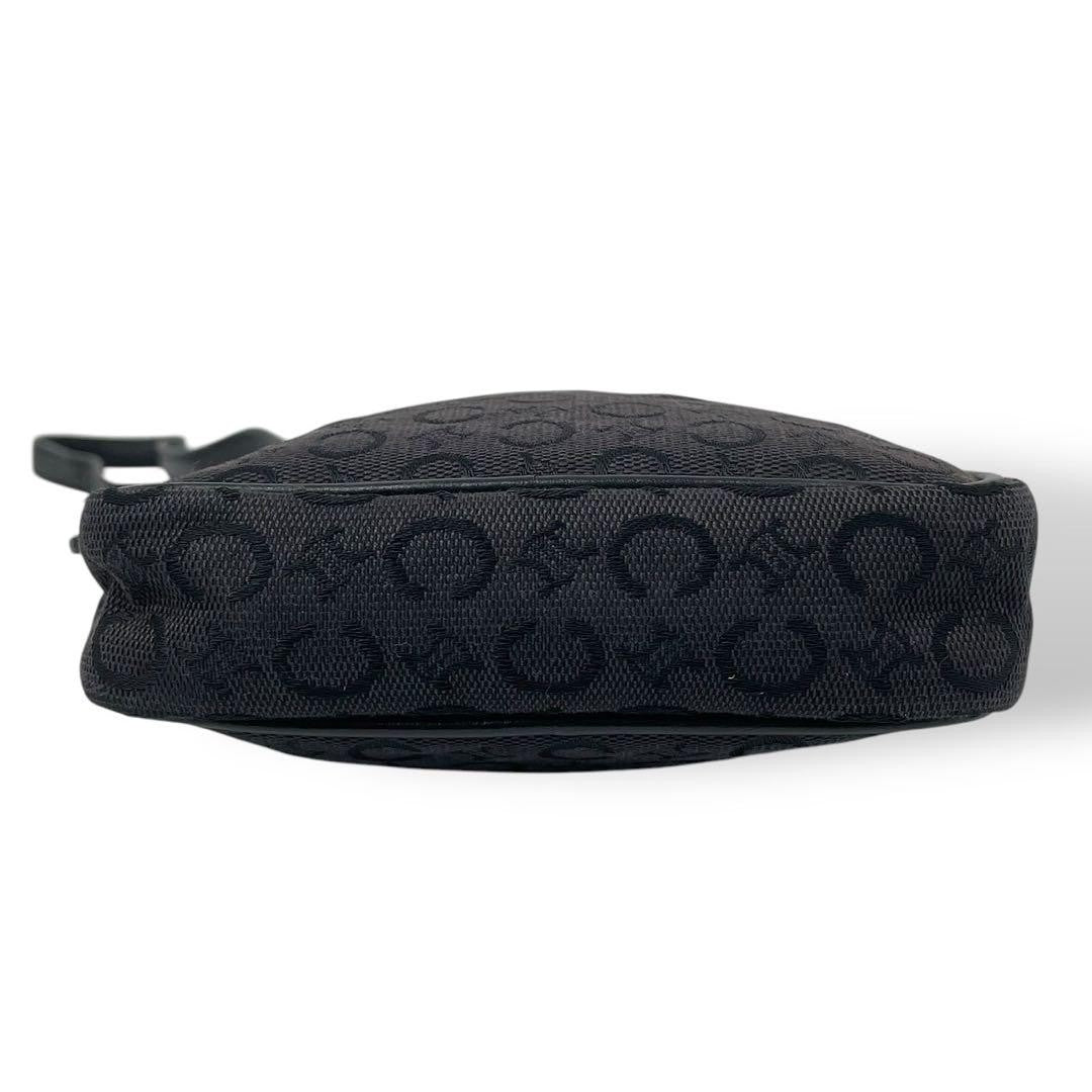 CELINE shoulder bag Purse Macadam Black Canvas Authentic Used Women's
