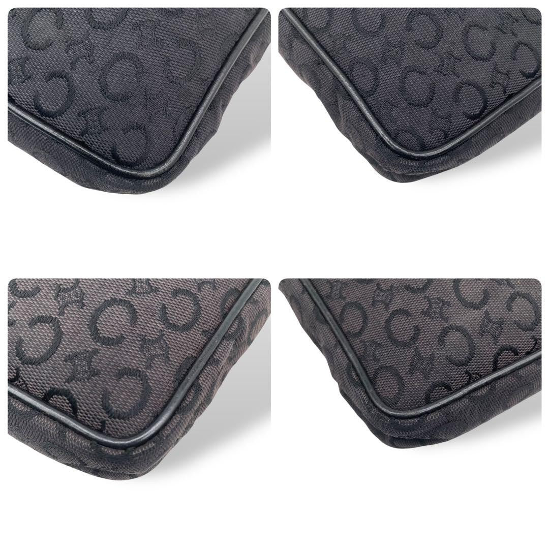 CELINE shoulder bag Purse Macadam Black Canvas Authentic Used Women's
