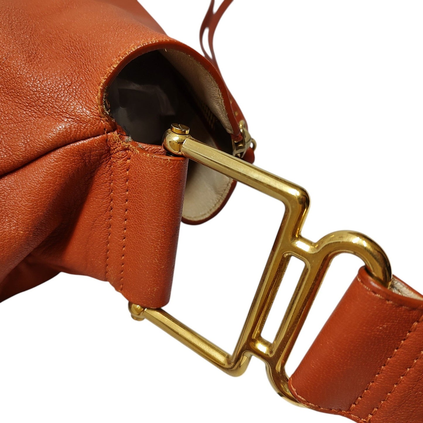 Chloe Leather Purse shoulder bag Orange Unisex Authentic Used