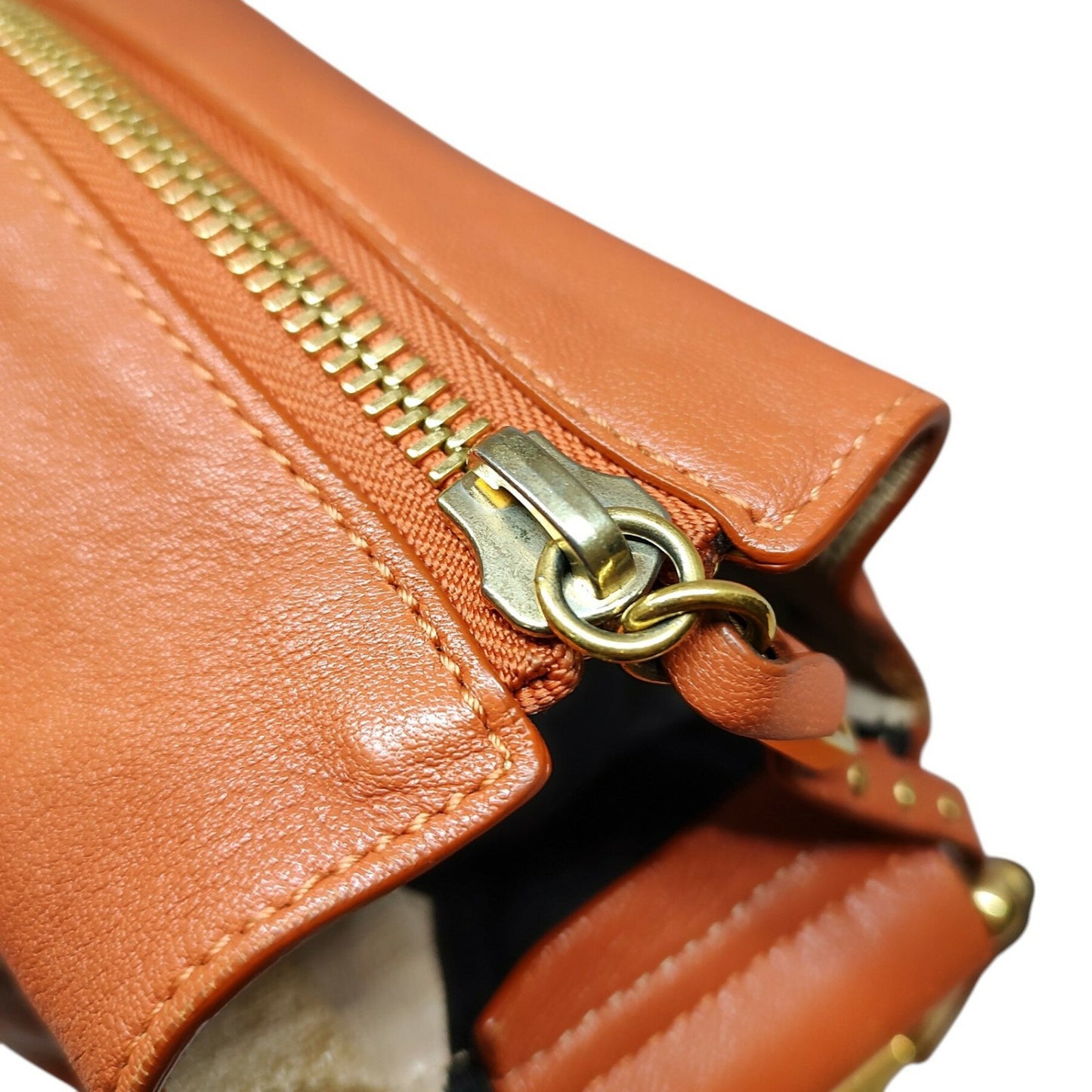 Chloe Leather Purse shoulder bag Orange Unisex Authentic Used