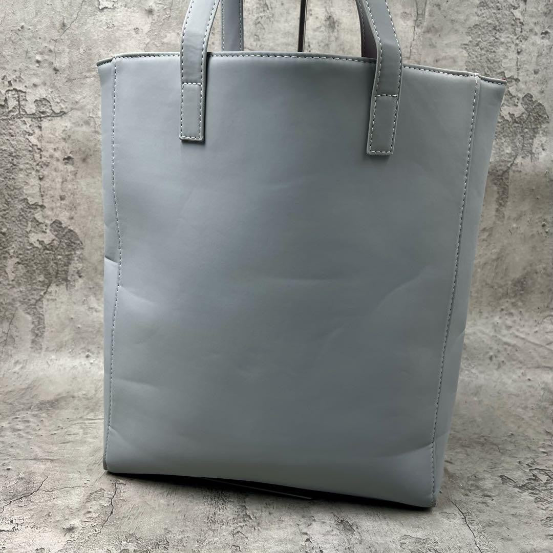 GIVENCHY Hand Bag Tote Purse PU Leather Gray Authentic