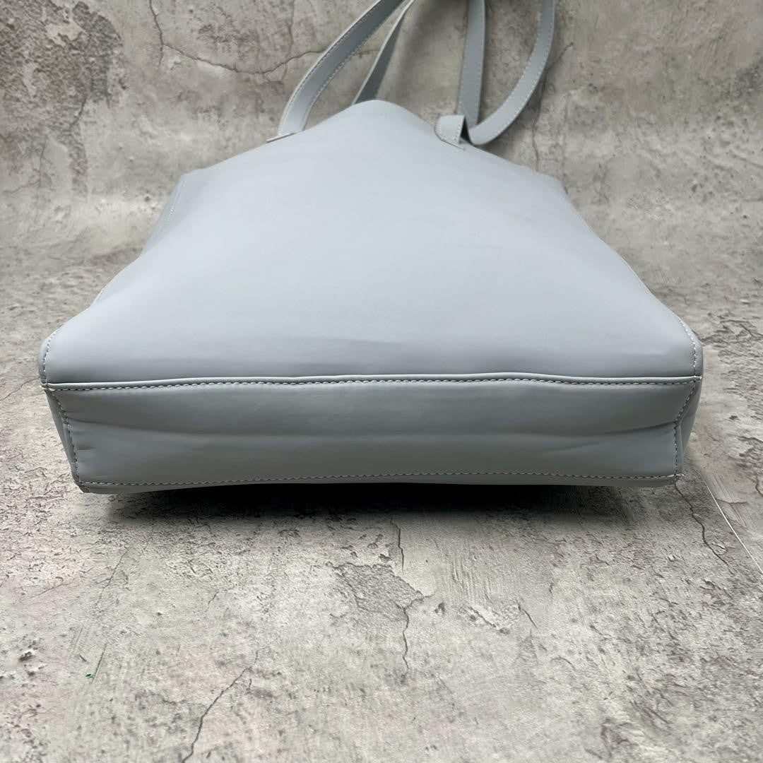 GIVENCHY Hand Bag Tote Purse PU Leather Gray Authentic