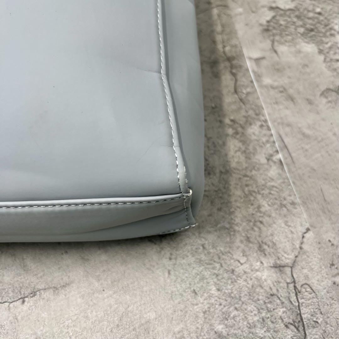 GIVENCHY Hand Bag Tote Purse PU Leather Gray Authentic