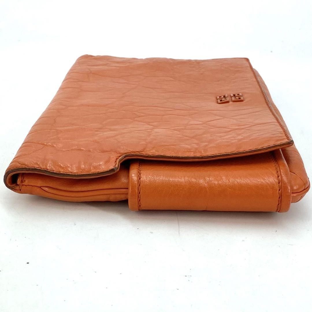 GIVENCHY Clutch Bag Second Bag 4G Leather Orange Authentic