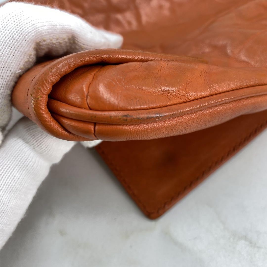 GIVENCHY Clutch Bag Second Bag 4G Leather Orange Authentic