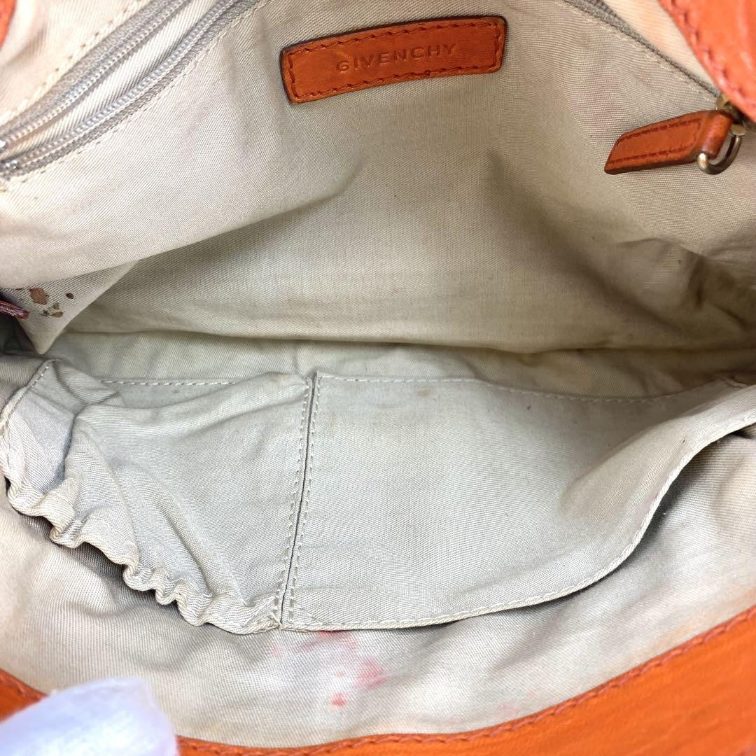 GIVENCHY Clutch Bag Second Bag 4G Leather Orange Authentic