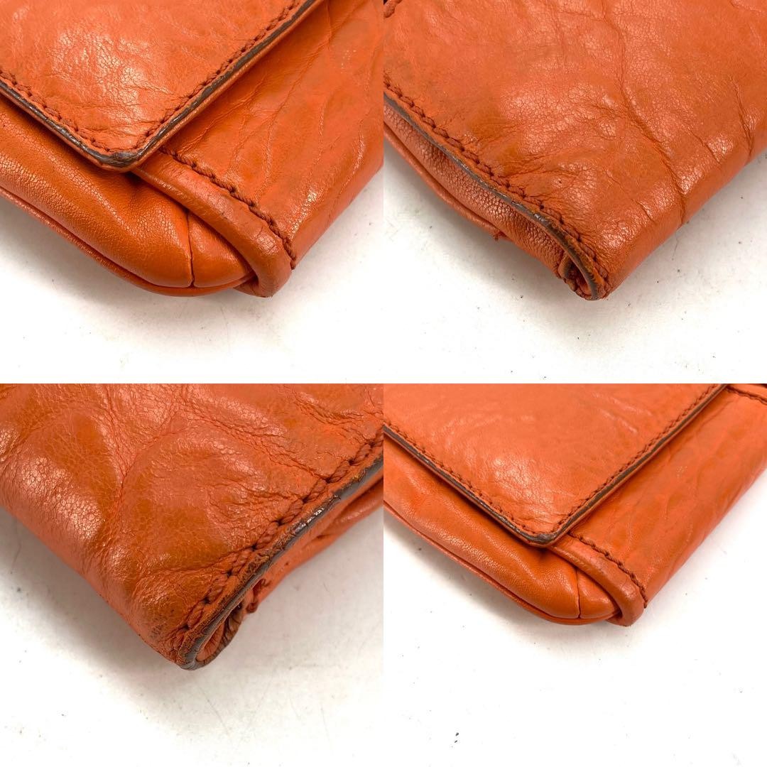 GIVENCHY Clutch Bag Second Bag 4G Leather Orange Authentic