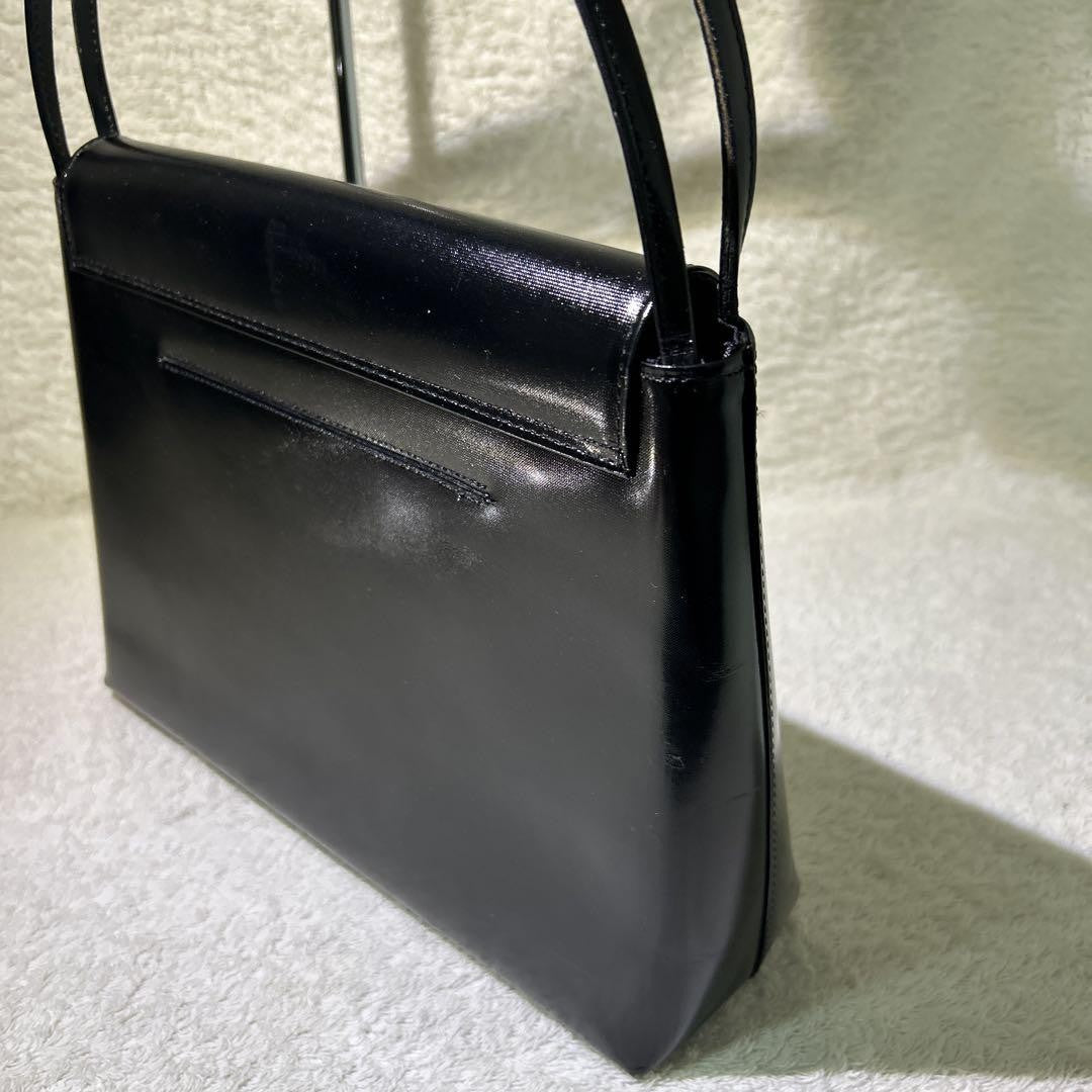 GIVENCHY Hand Bag Purse Leather with logo Authentic Black Used Women's