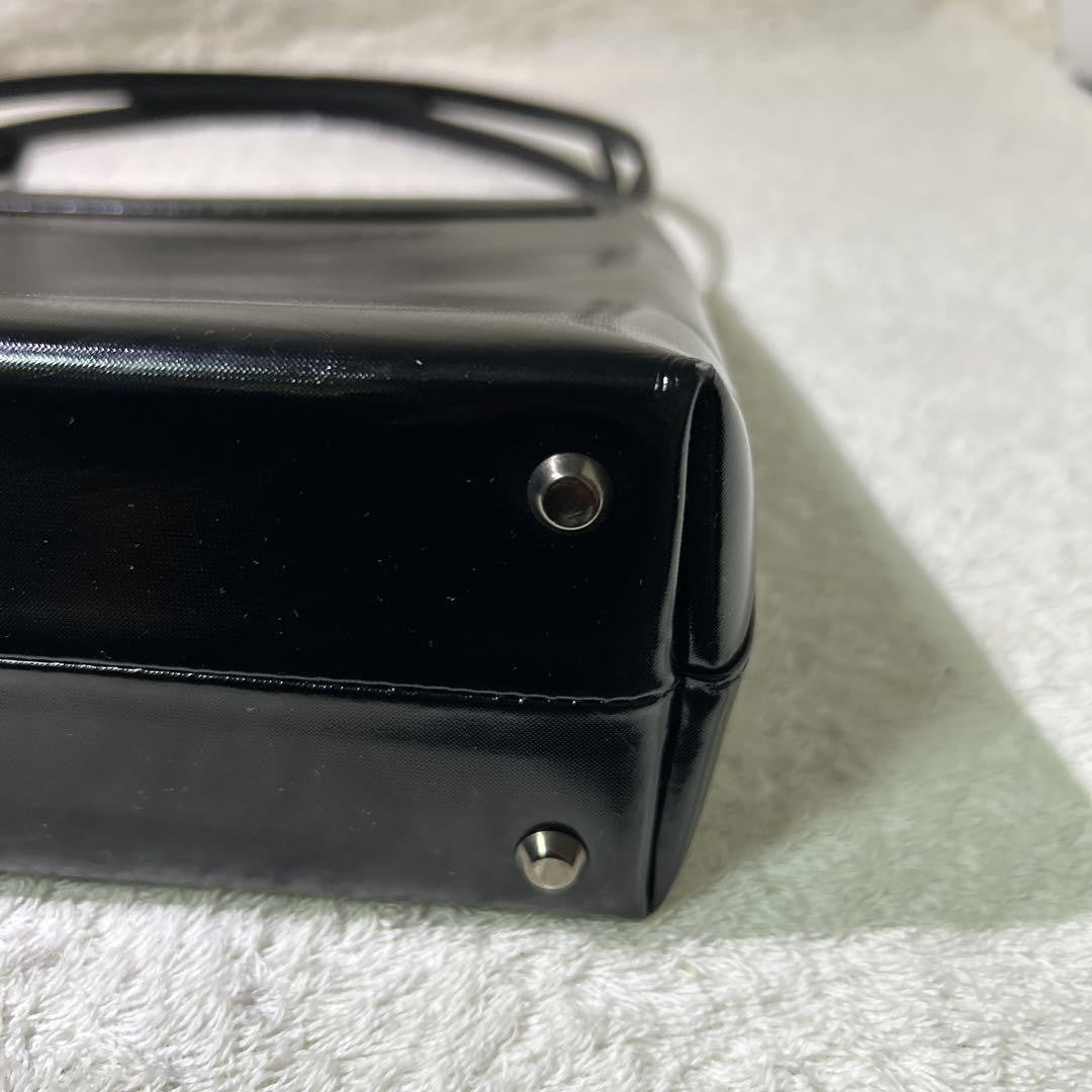 GIVENCHY Hand Bag Purse Leather with logo Authentic Black Used Women's
