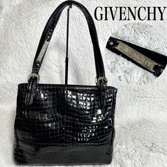 GIVENCHY handbag Purse Patent Leather Authentic Black  tote bag Women's Used