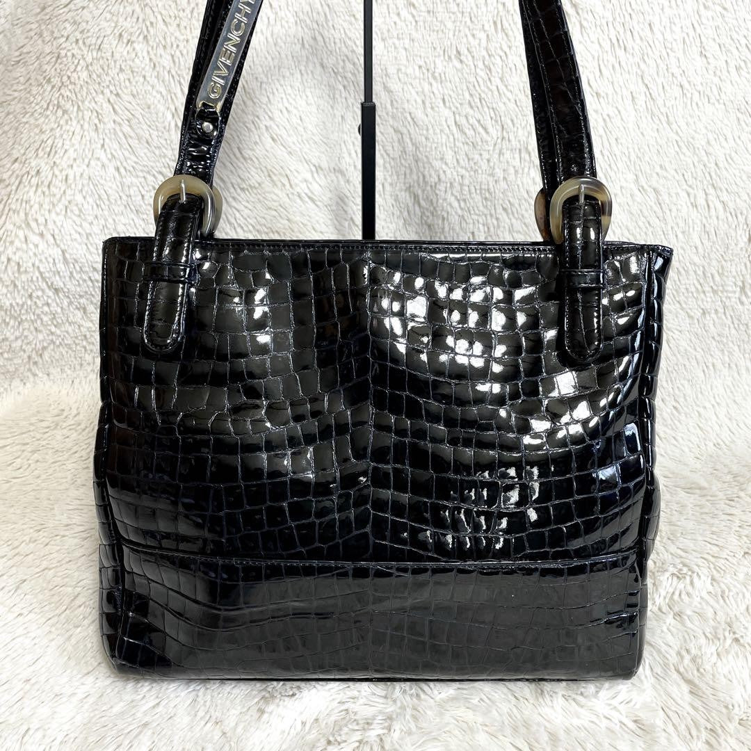GIVENCHY handbag Purse Patent Leather Authentic Black  tote bag Women's Used