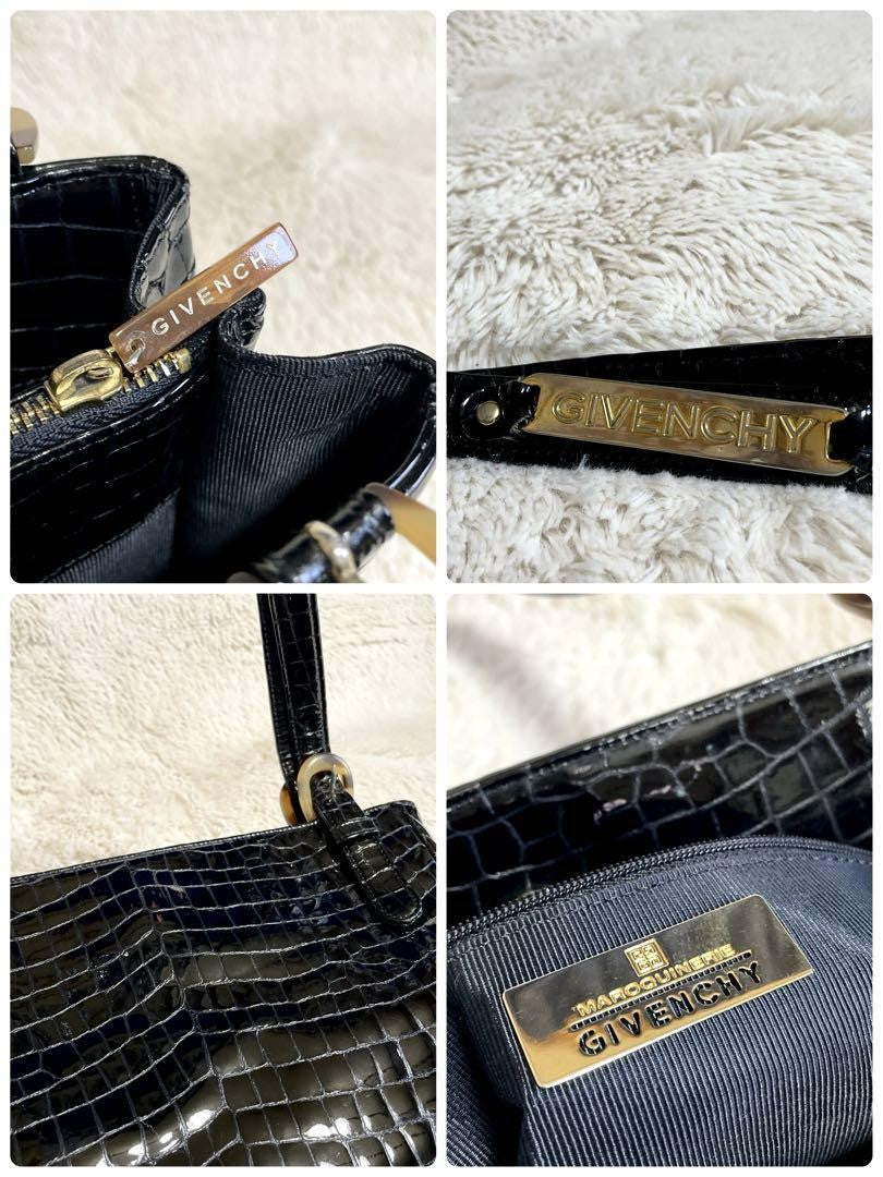 GIVENCHY handbag Purse Patent Leather Authentic Black  tote bag Women's Used