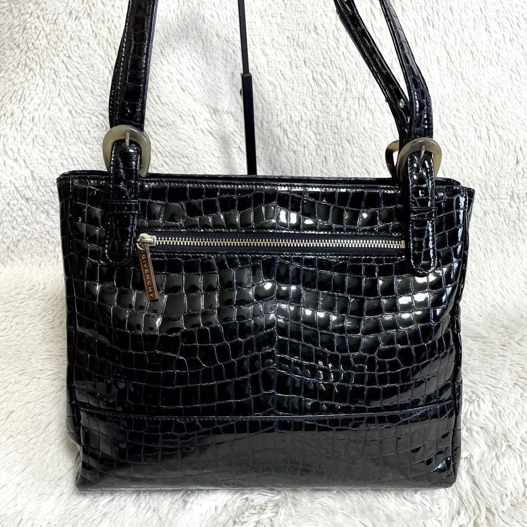 GIVENCHY handbag Purse Patent Leather Authentic Black  tote bag Women's Used
