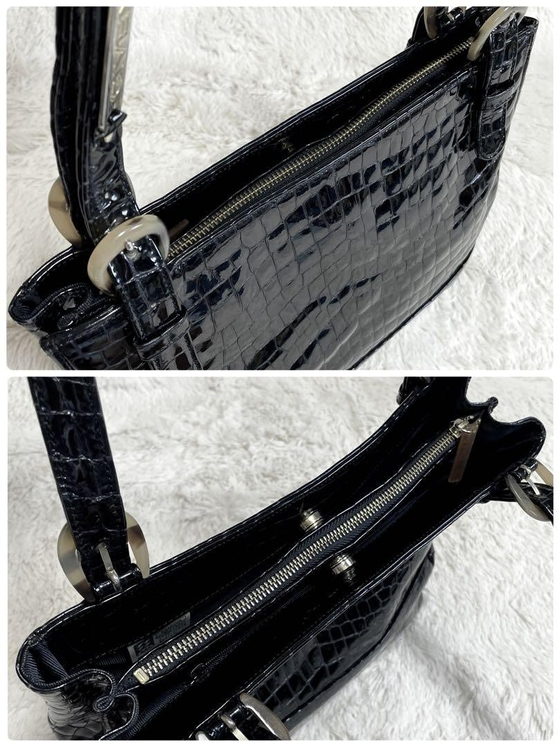 GIVENCHY handbag Purse Patent Leather Authentic Black  tote bag Women's Used