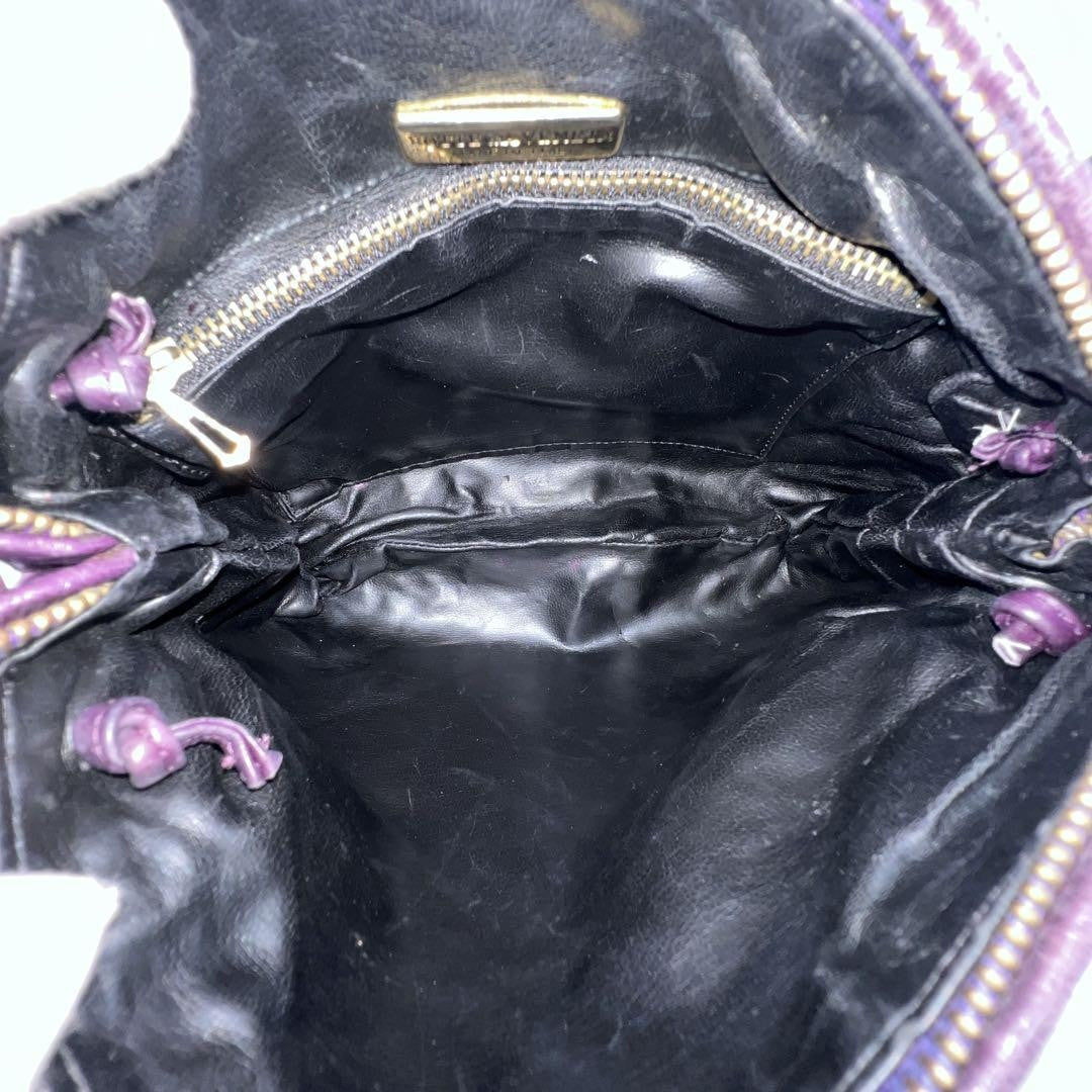 BOTTEGA VENETA Shoulder Bag Purse Intrecciato Leather Purple Authentic