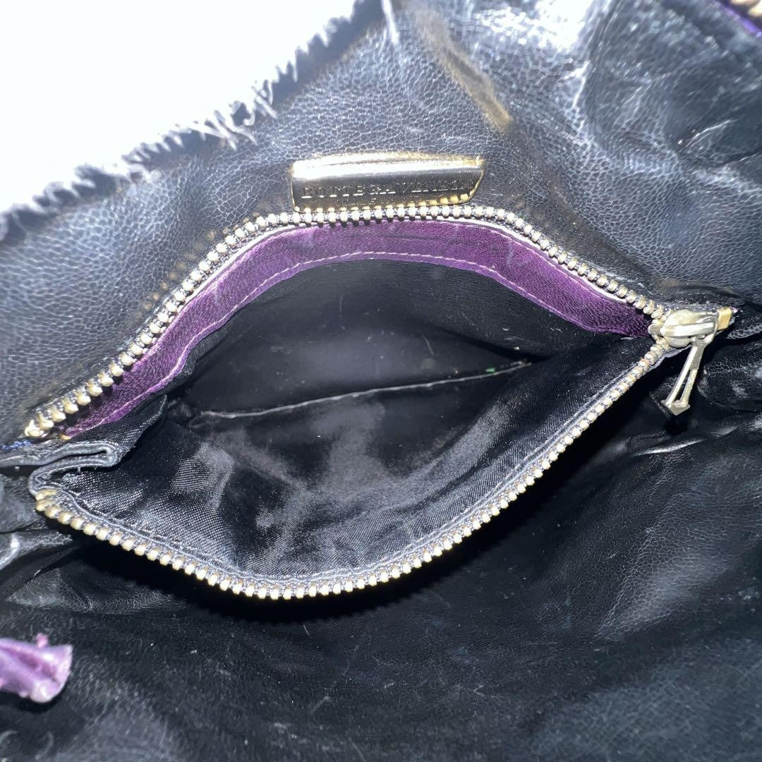 BOTTEGA VENETA Shoulder Bag Purse Intrecciato Leather Purple Authentic