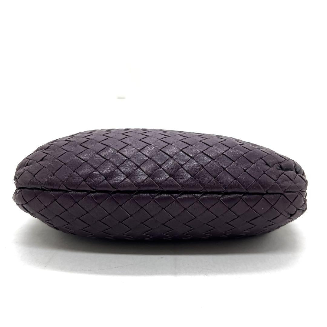 BOTTEGA VENETA Shoulder Bag Purse Intrecciato Leather Purple Authentic