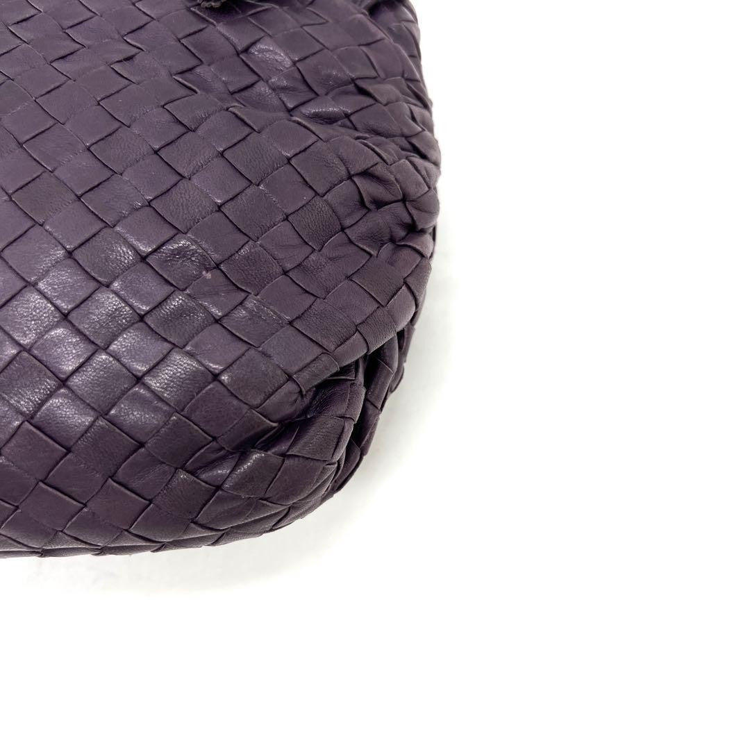 BOTTEGA VENETA Shoulder Bag Purse Intrecciato Leather Purple Authentic