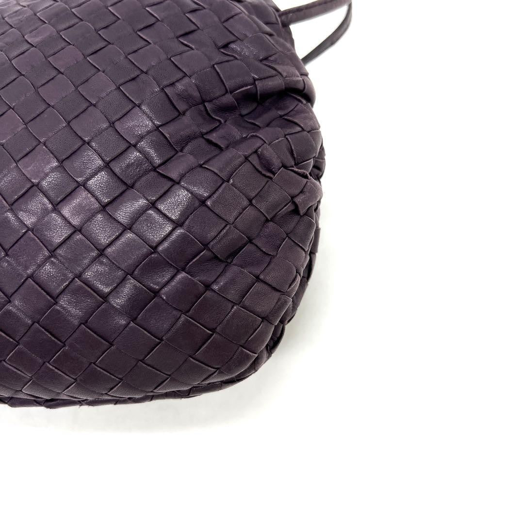 BOTTEGA VENETA Shoulder Bag Purse Intrecciato Leather Purple Authentic