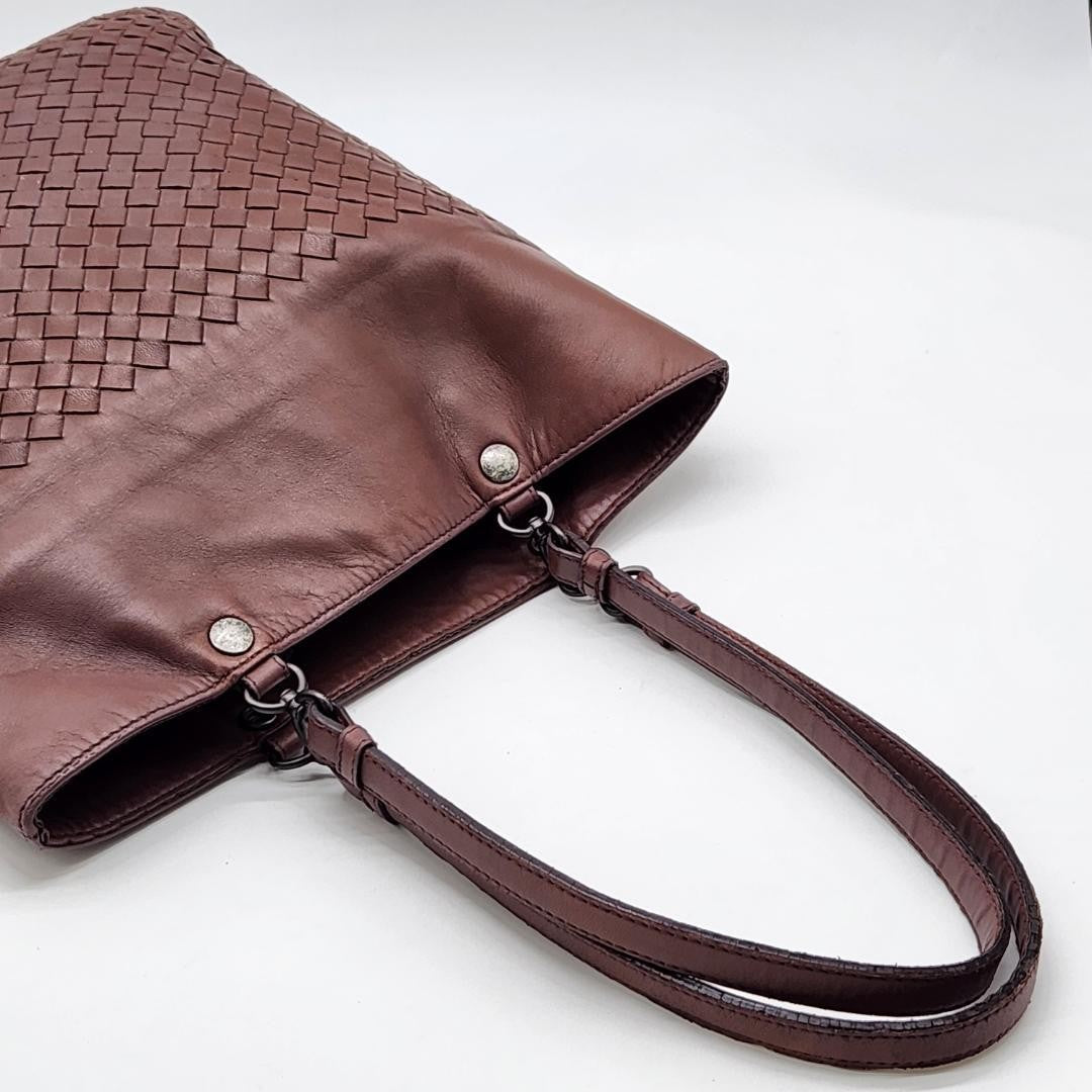 BOTTEGA VENETA Hand Bag Tote Purse Intrecciato Leather Authentic