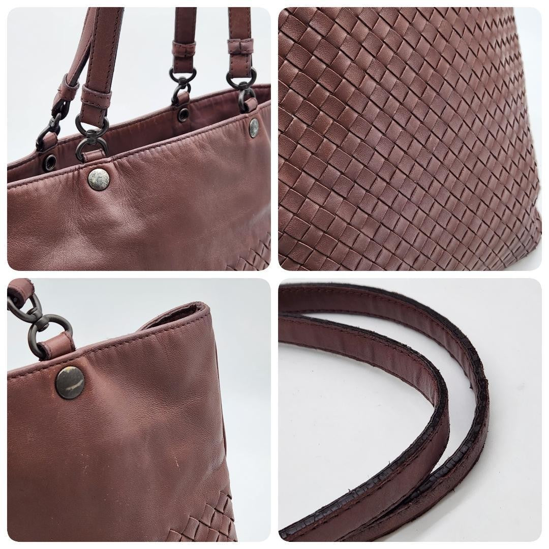 BOTTEGA VENETA Hand Bag Tote Purse Intrecciato Leather Authentic