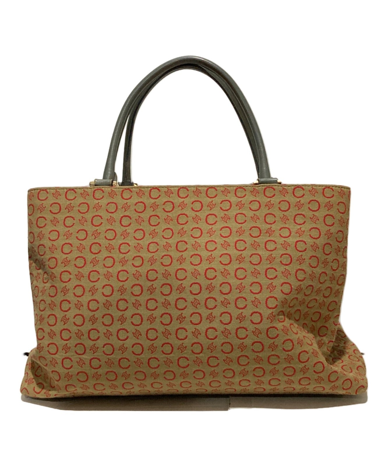 CELINE Hand Bag Tote Purse C Macadam Beige Authentic