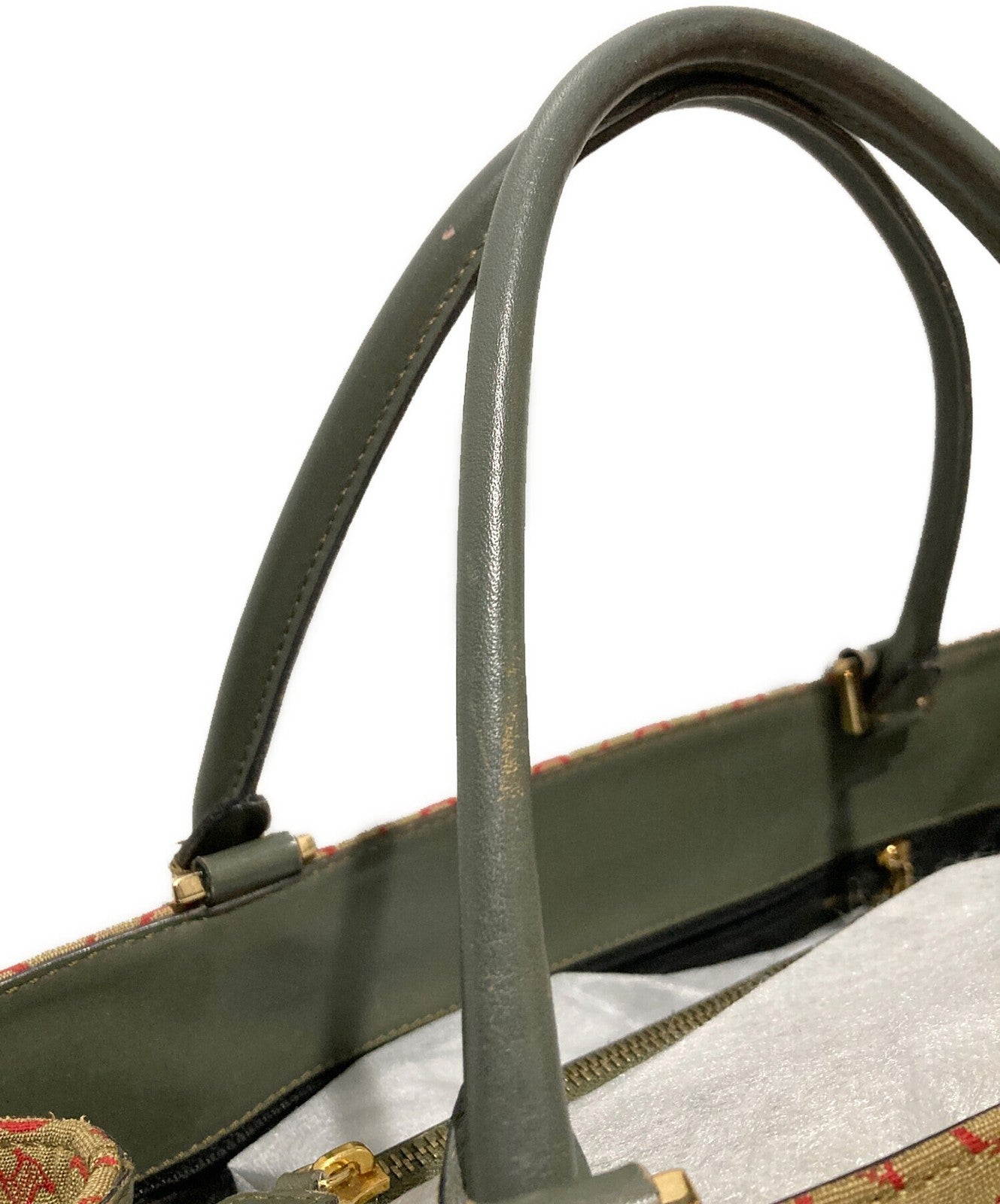 CELINE Hand Bag Tote Purse C Macadam Beige Authentic