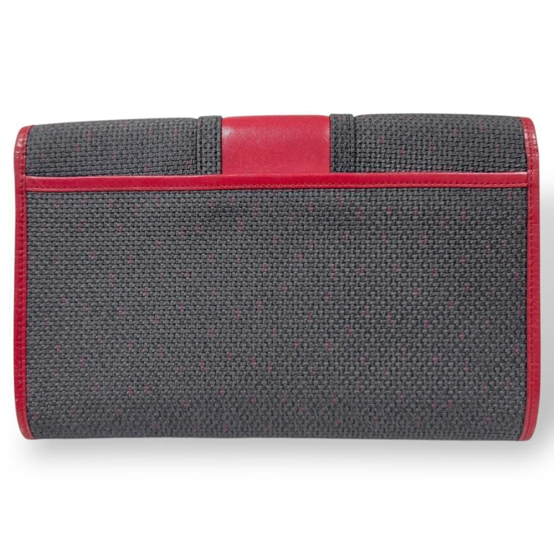 Saint Laurent Clutch Bag Second Bag YSL Cassandra Gray Red Authentic