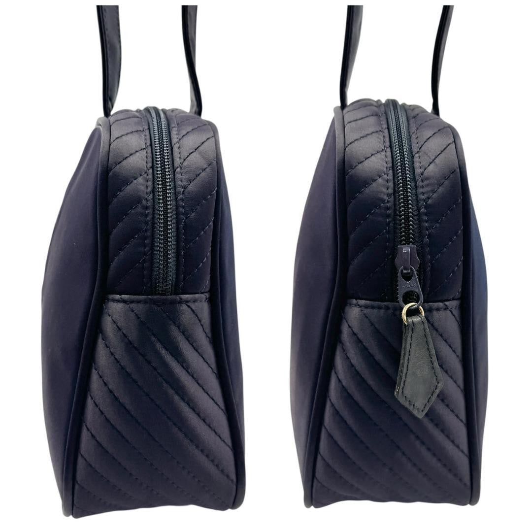 Saint Laurent Hand Bag Tote Purse YSL Cassandra Nylon Navy Authentic
