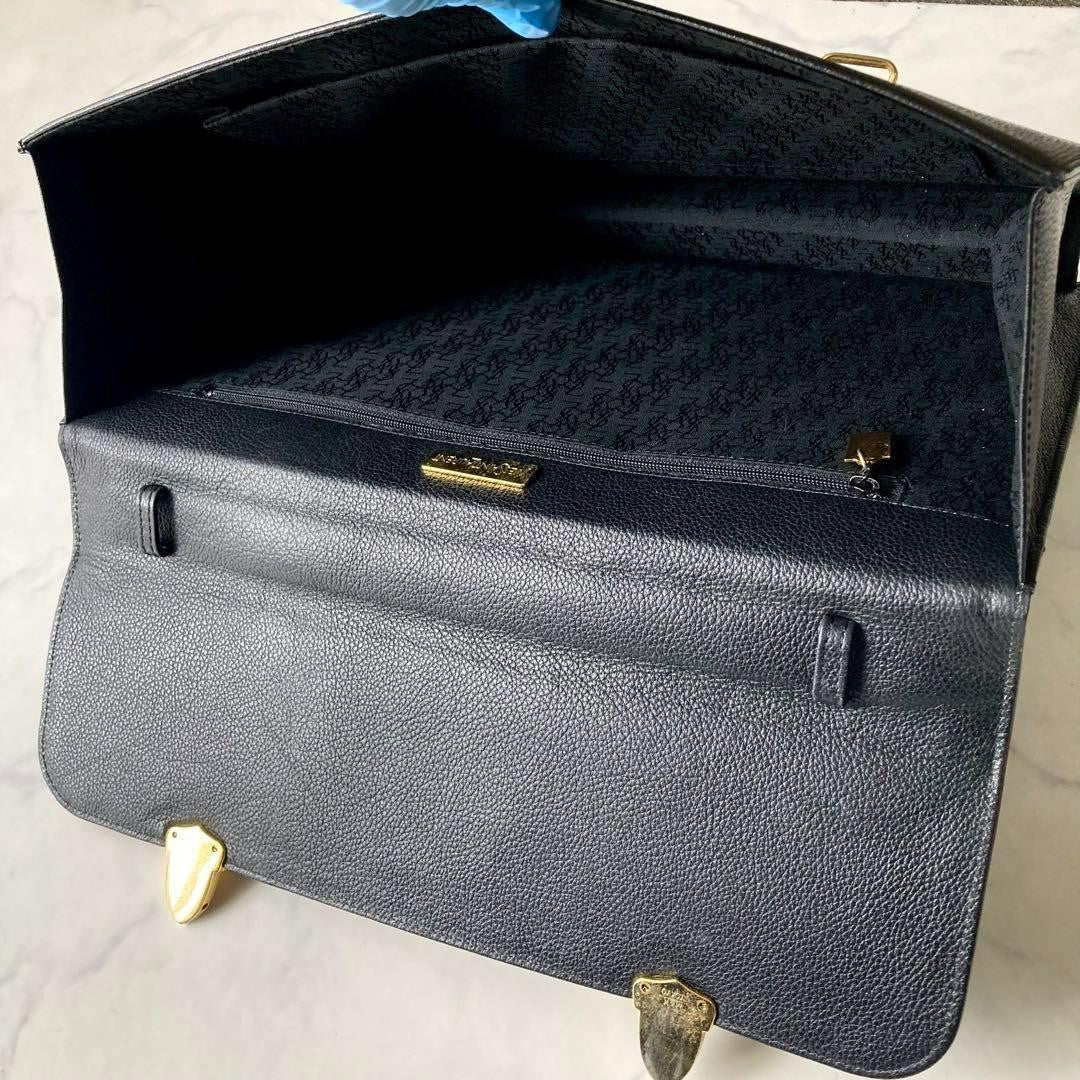 Saint Laurent Hand Bag Tote Purse Leather Black Red Authentic