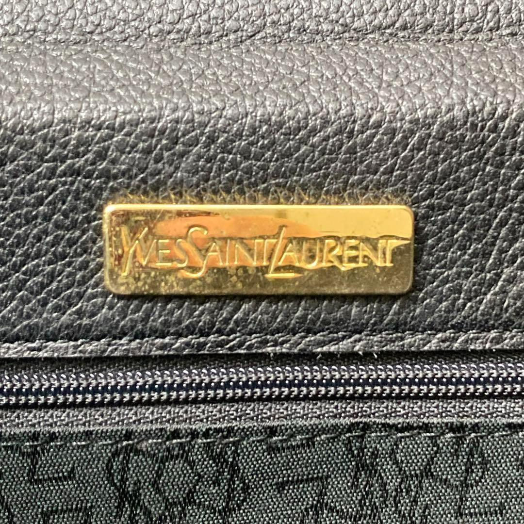 Saint Laurent Hand Bag Tote Purse Leather Black Red Authentic