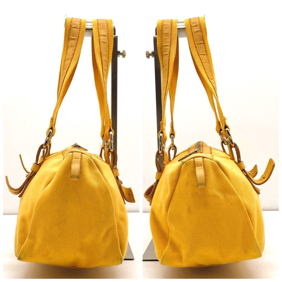 Saint Laurent Mini Boston Hand Bag Purse YSL Cassandra Canvas Leather Yellow